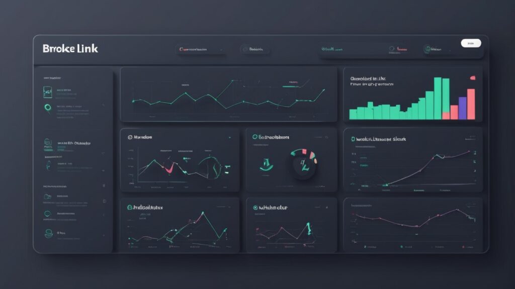 интерфейс Broken Link Checker с уведомлениями о битых ссылках
