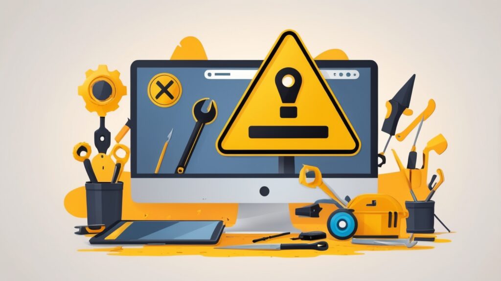 Предупреждение об ошибке сайта и инструменты для исправления.