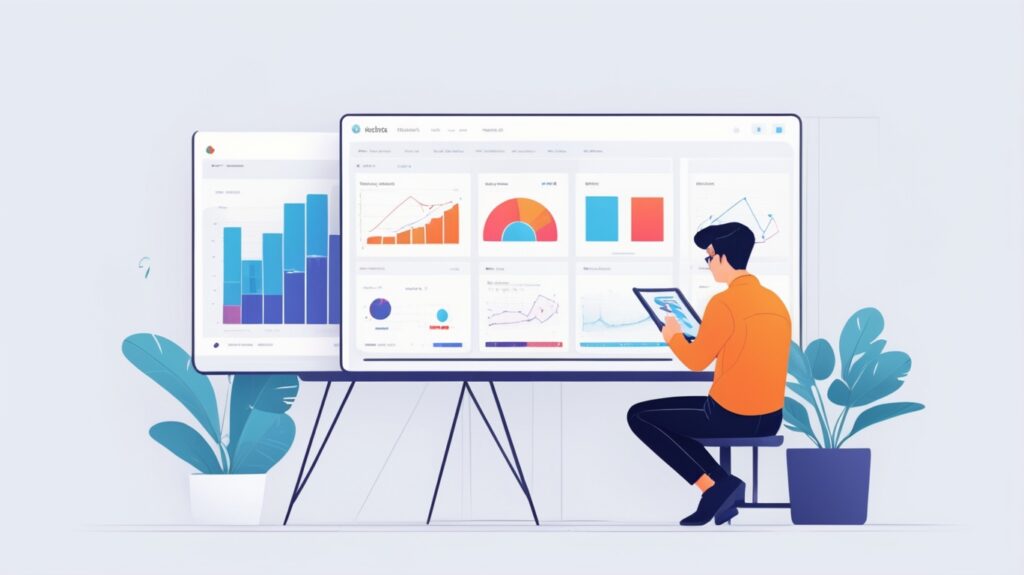 Человек анализирует данные сайта на экране.